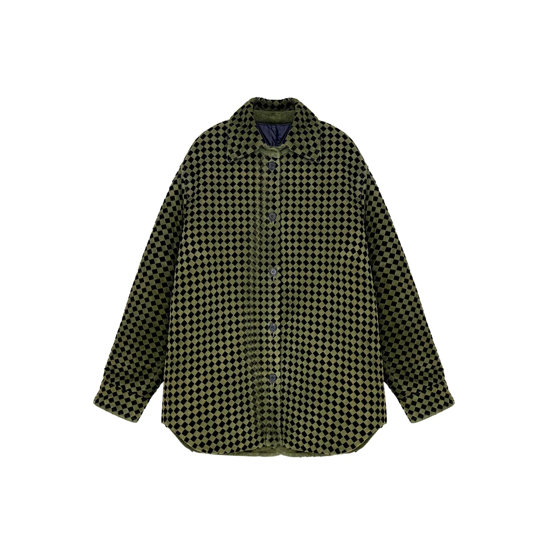 PIPI 复古棋盘格衬衫式真皮皮衣  GGS2510ON5033