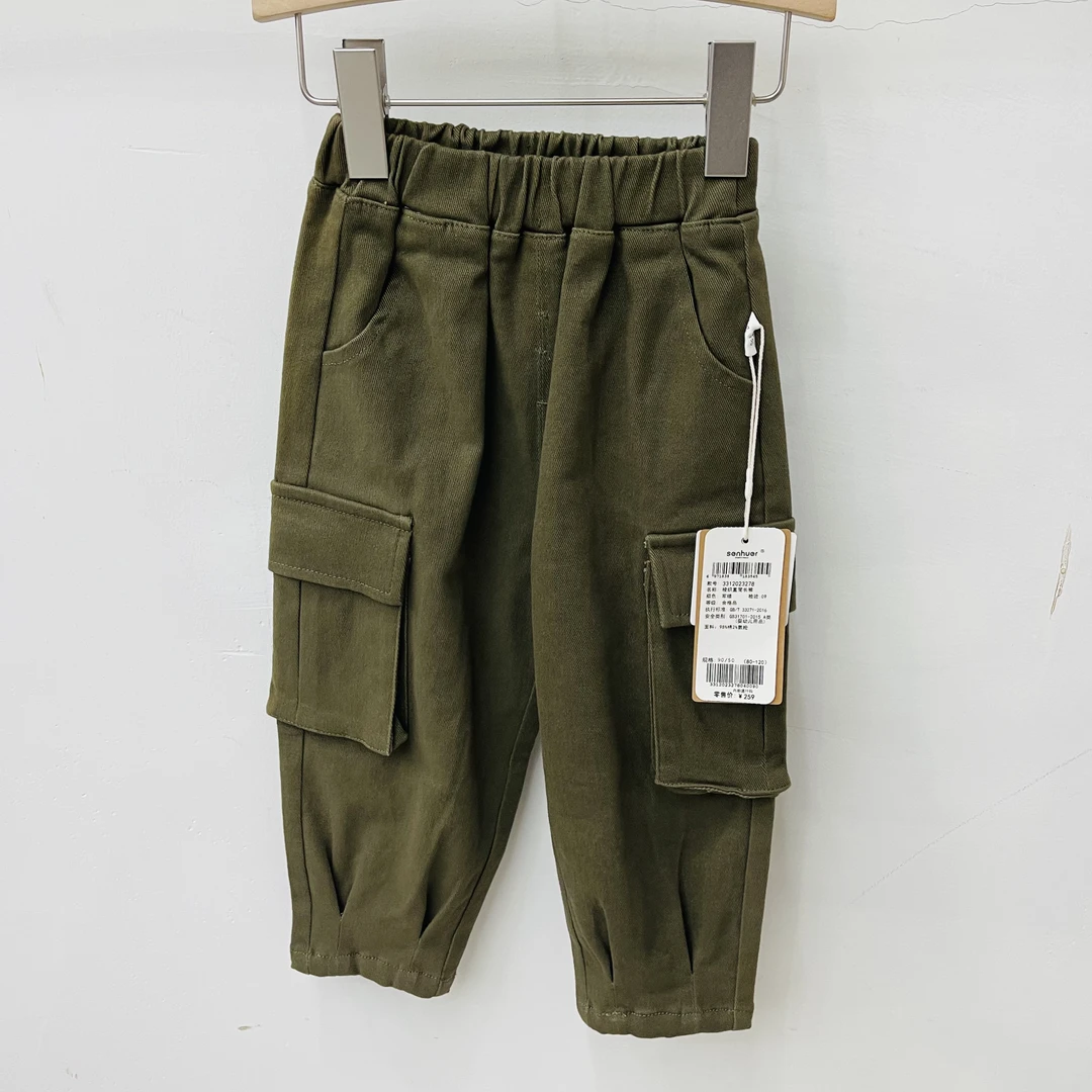 实体品牌童装小童A类梭织工装长裤3312023278