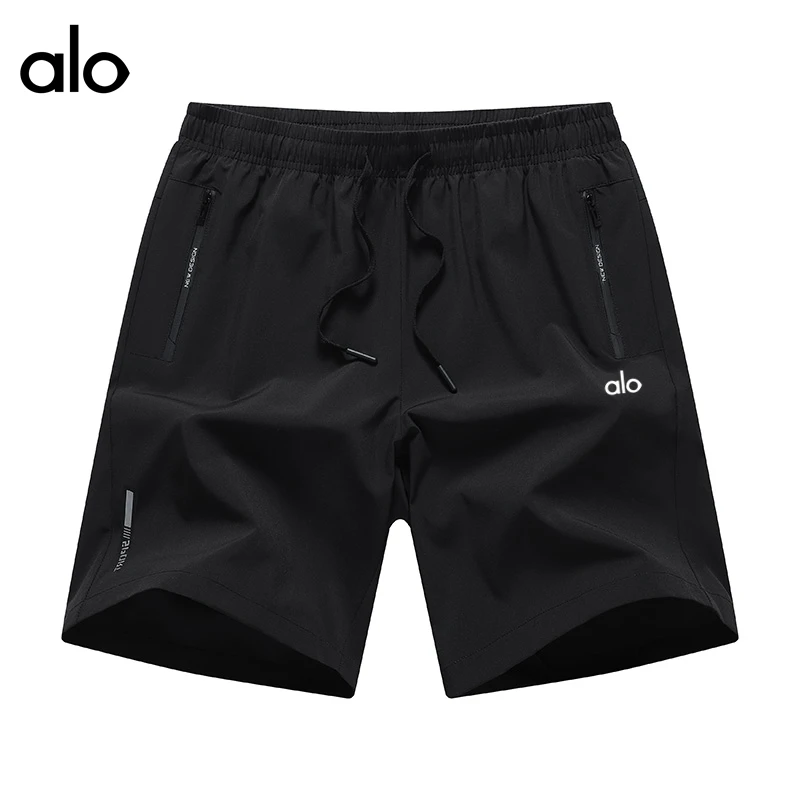 ALO夏季大码冰丝休闲运动短裤男薄款五分裤潮流中裤宽松速干透气