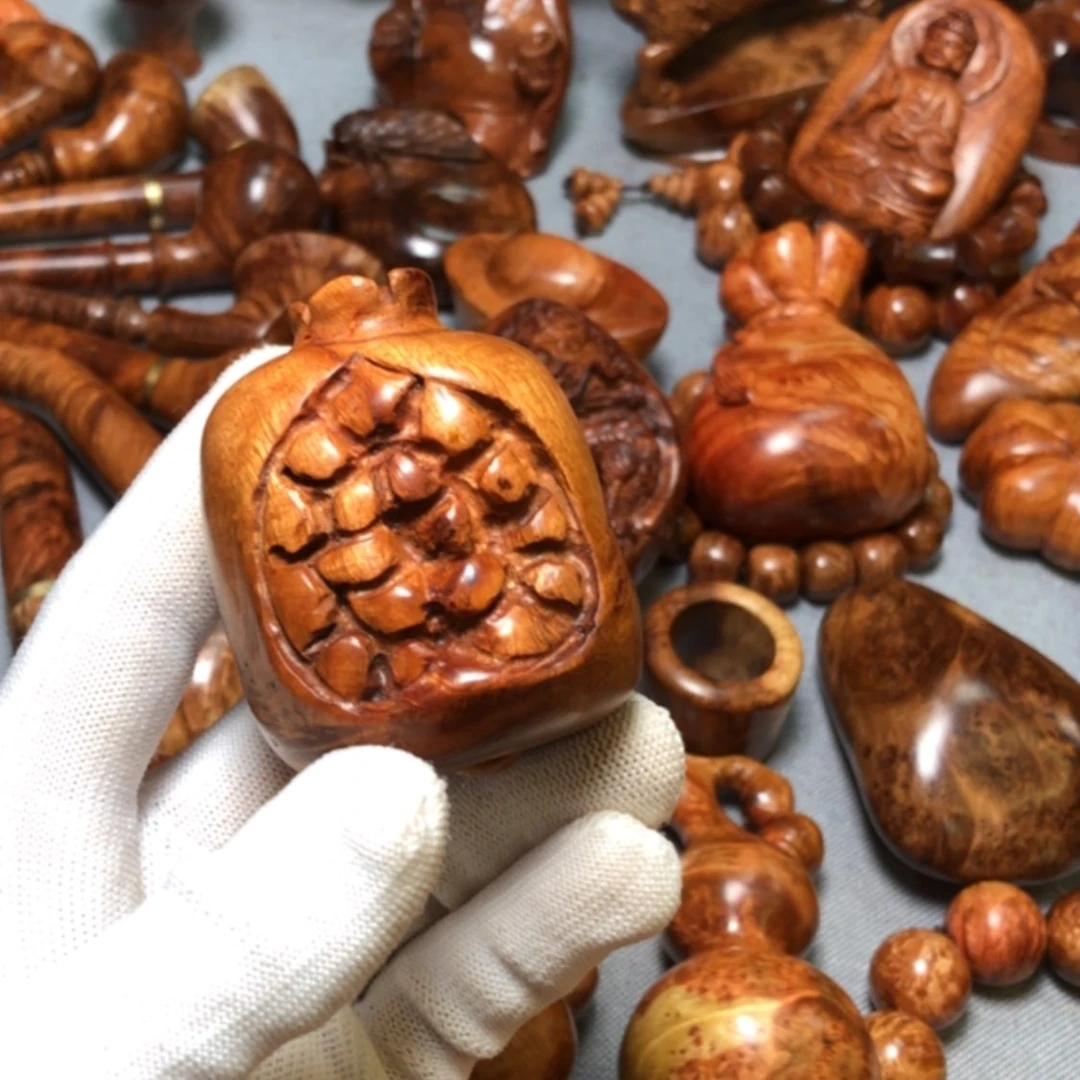 【闪购商品】木麻梨疙瘩火琉璃手把件
