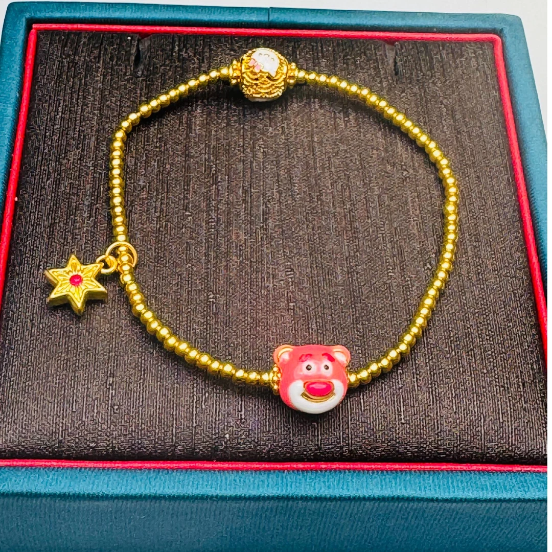 121#足金999  草莓熊星星  （卡2 金珠84个）