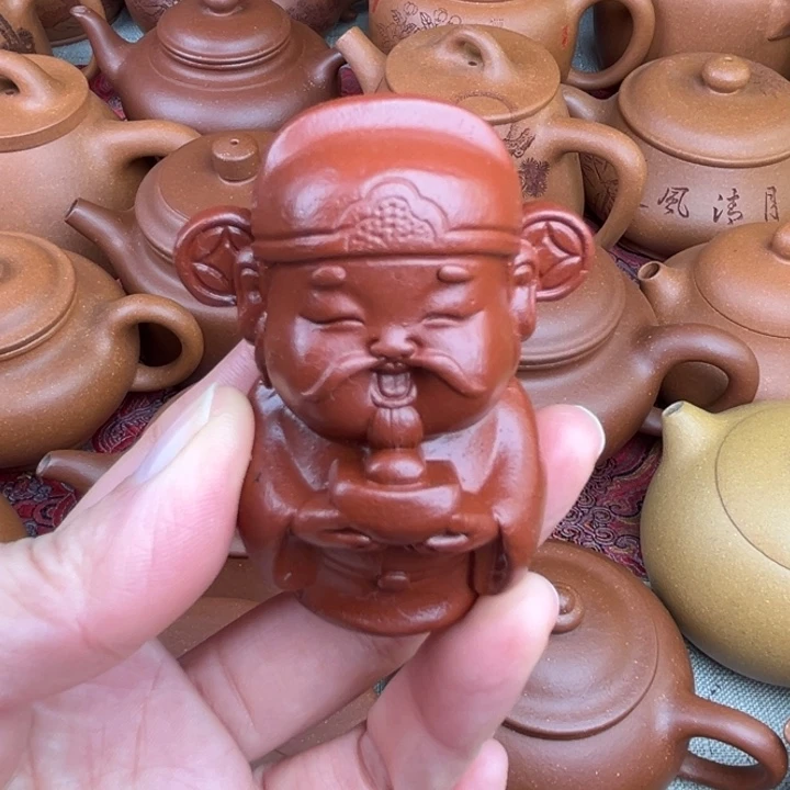 紫砂茶宠紫砂摆件财神送宝