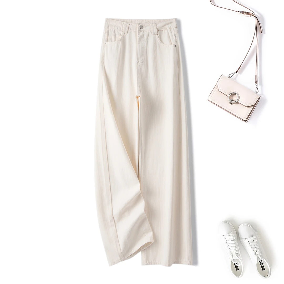 胖mm牛仔裤2025年秋季大码女高腰直筒裤显瘦垂感拖地牛仔裤65516