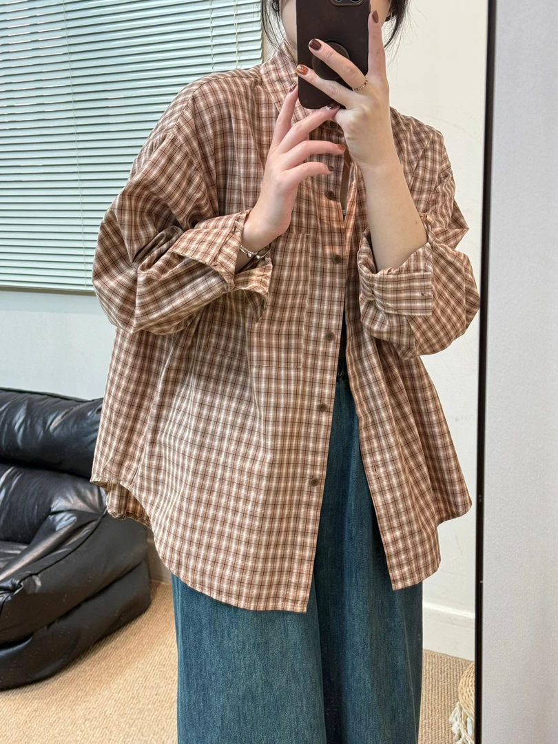 春款格子衬衫设计感小众百搭韩版超好看叠穿上衣衬衣宽松休闲
