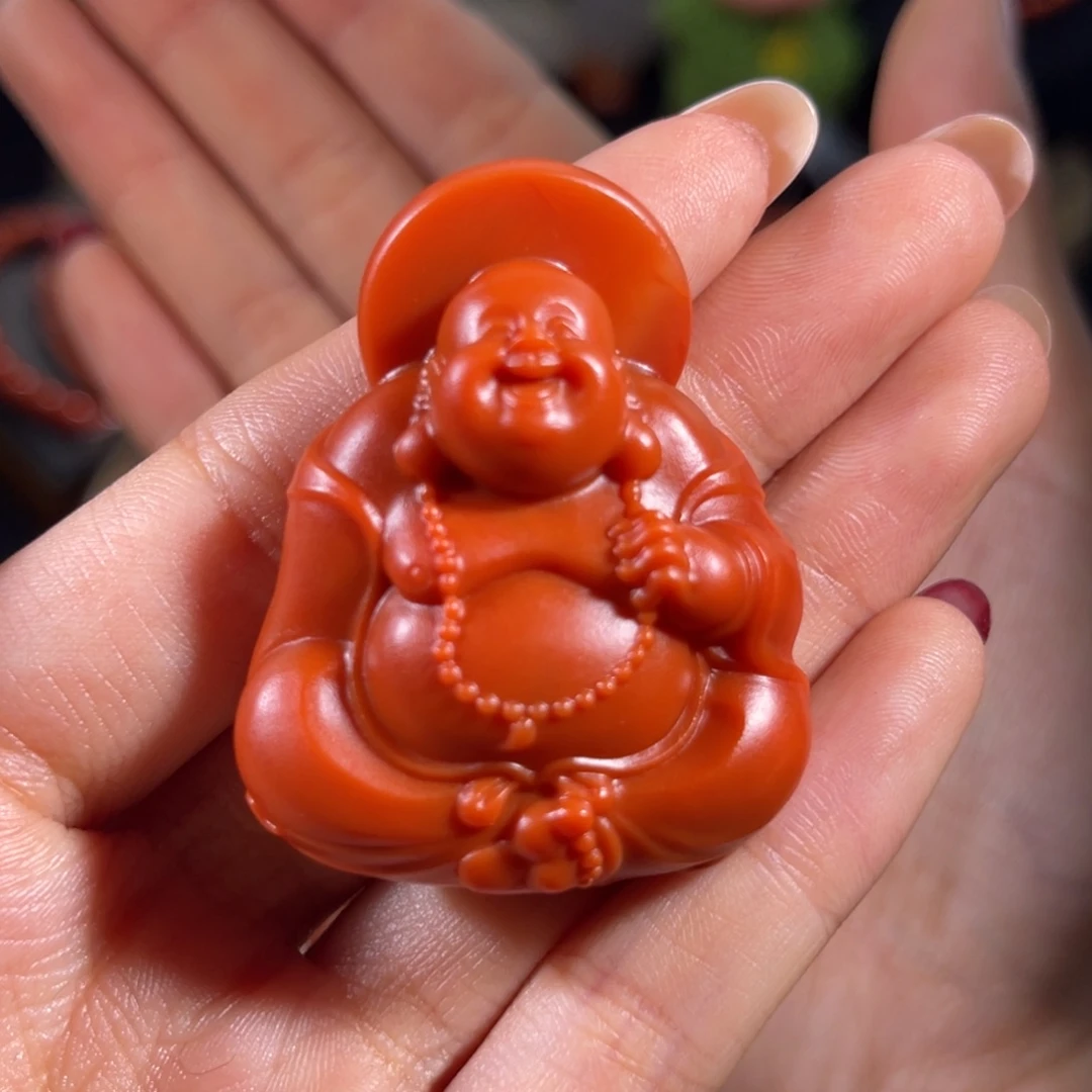 南红玛瑙未镶嵌笑口常开45.1*35.5mm