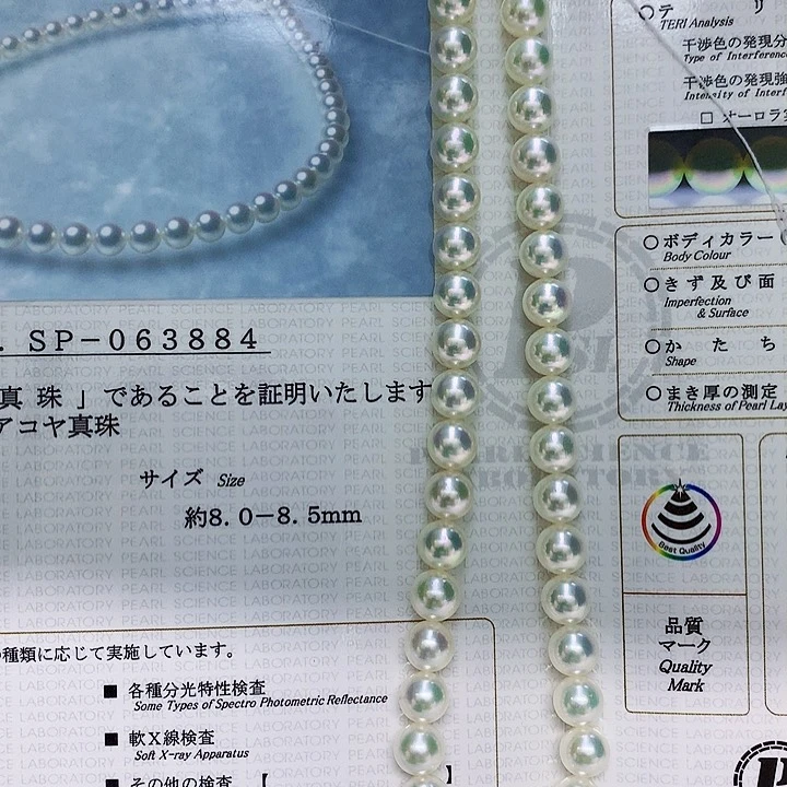 银S925镶嵌项链8-8.5海水珍珠