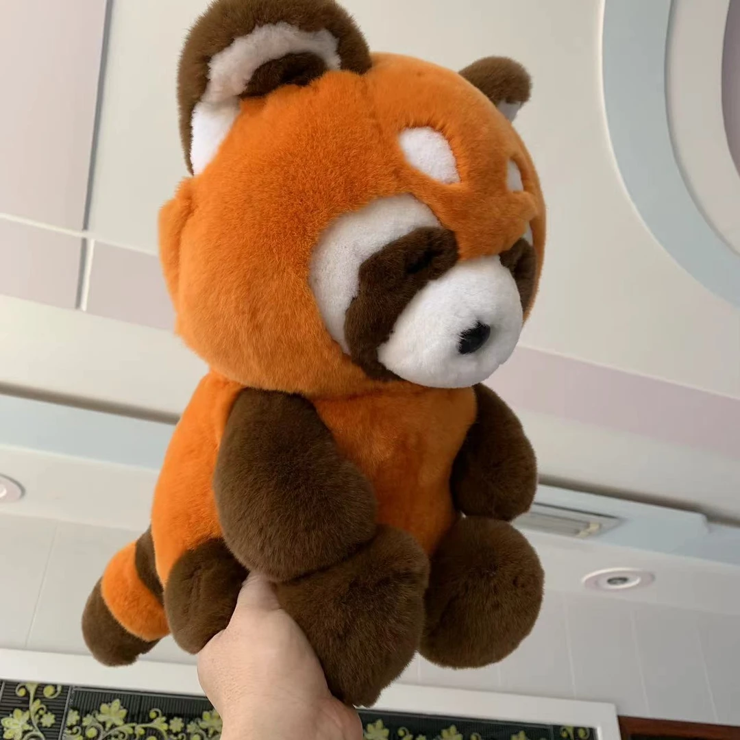 真毛獭兔毛可爱呆萌浣熊毛绒玩具柔软舒适小熊猫玩偶女生生日礼物