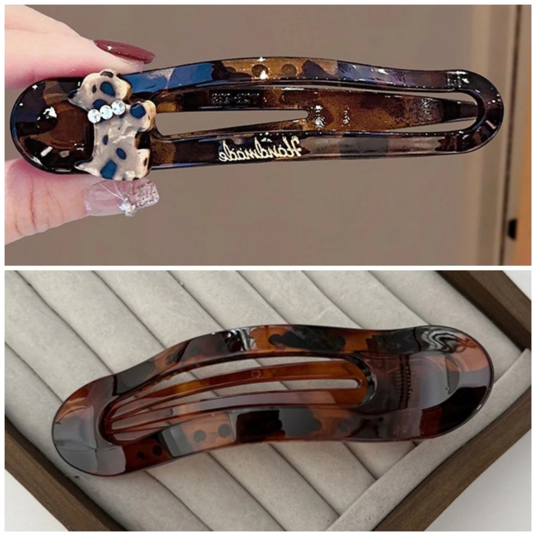 法式复古新款懒人夹高级百搭后脑勺盘发夹简约可爱减龄鸭嘴夹头饰