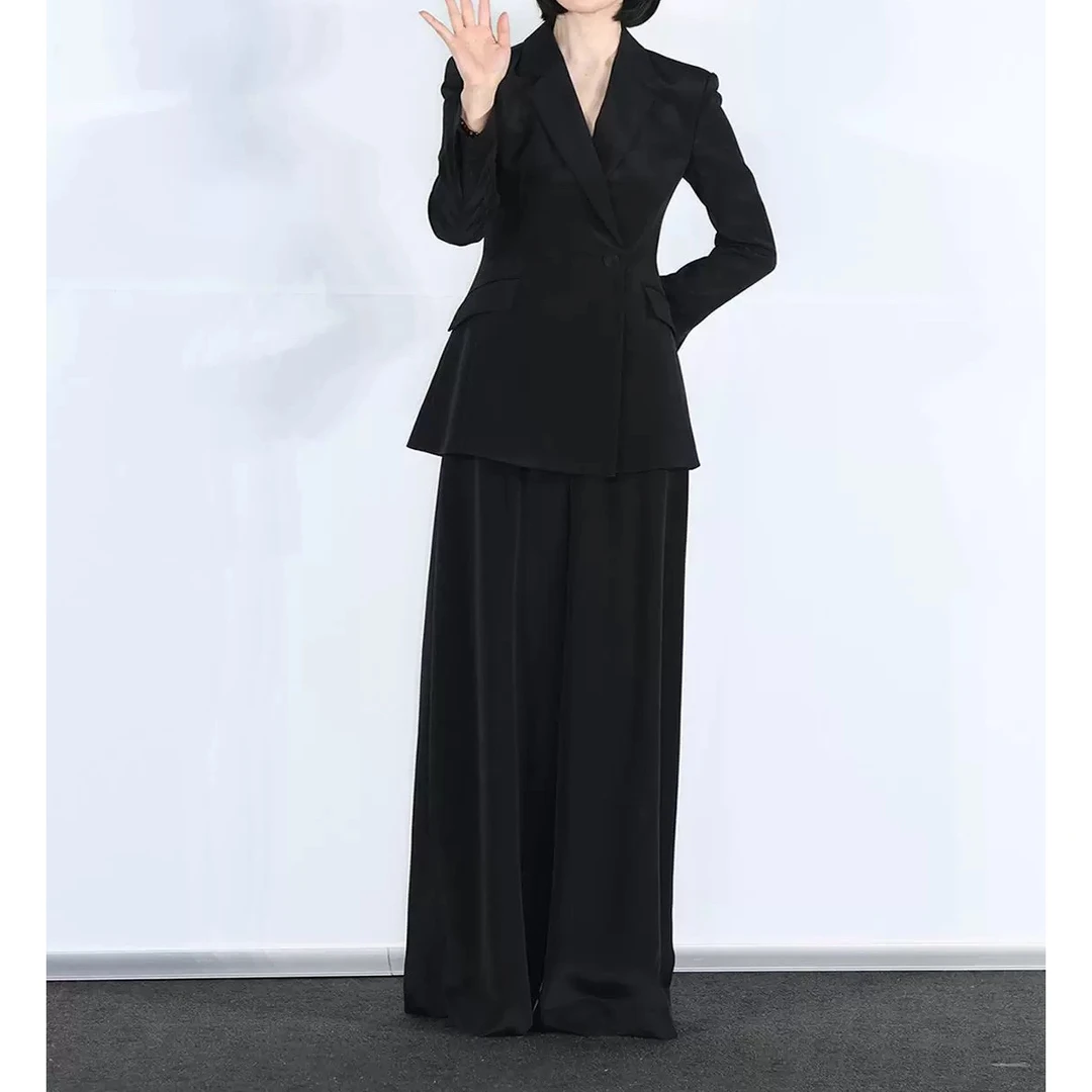 西装西服纯色25年明星同款气质风时尚显瘦休闲春季直筒女士气质