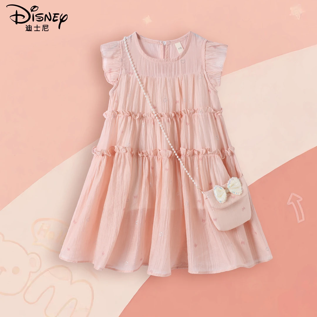 迪士尼蓬蓬裙夏季女中国风碎花连衣裙裙子少女宽松印花日常睡衣