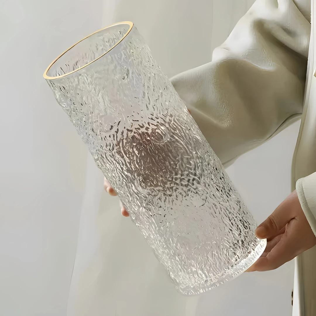 (活动中)玻璃花瓶高档客厅轻奢水培富贵竹鲜花高颜值摆件捡漏加厚