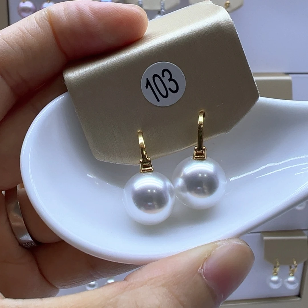 银S925镶嵌淡水珍珠耳饰