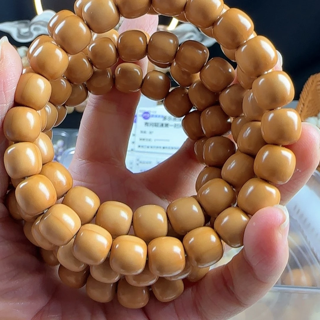 菩提根/象牙果手串小瑕疵馒头料猴头桶珠1串