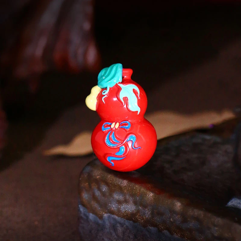 含辰砂工艺品朱砂葫芦吊坠【6027D】