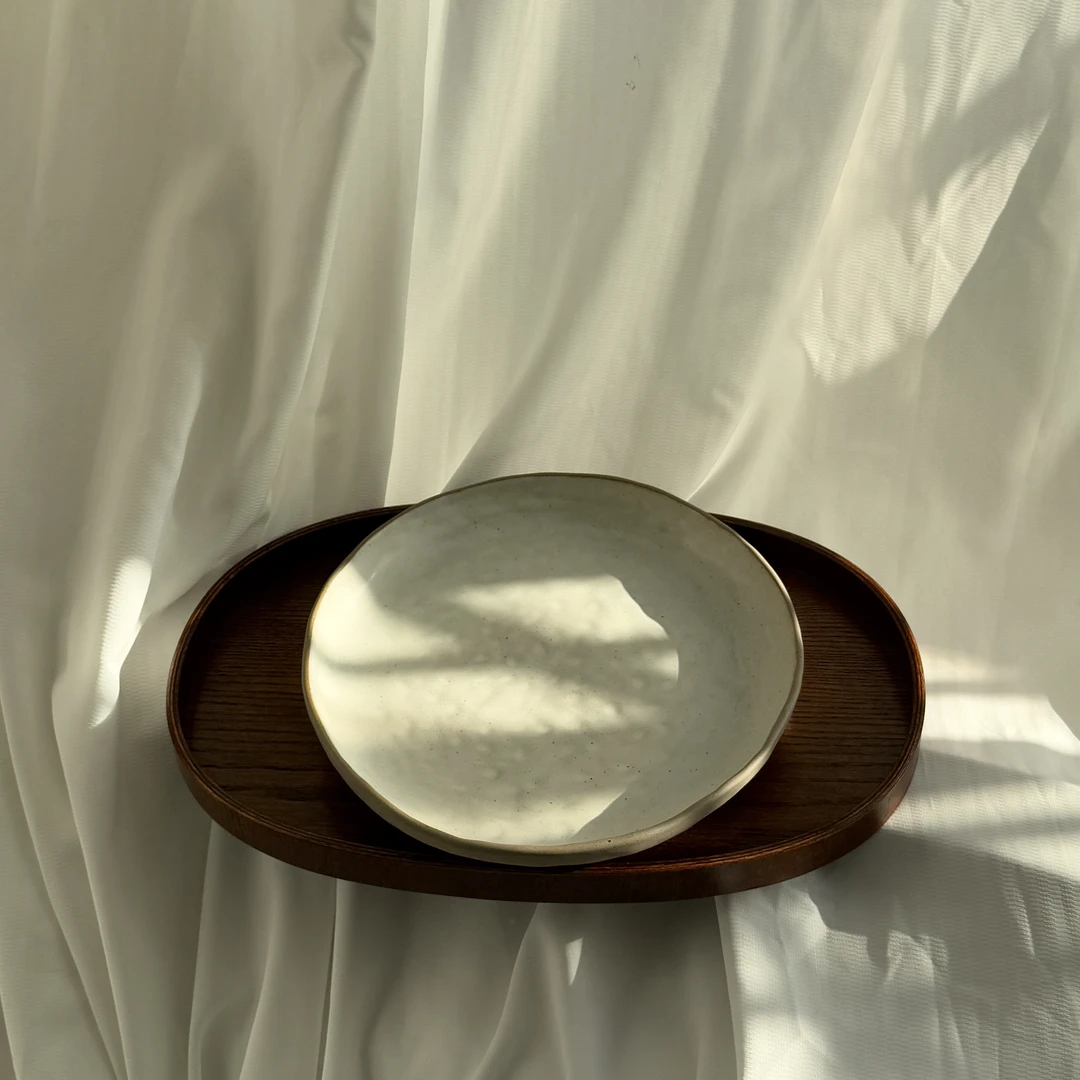 麦什么 侘寂风复古日式手工粗陶餐盘家用牛排盘沙拉盘菜盘尾单