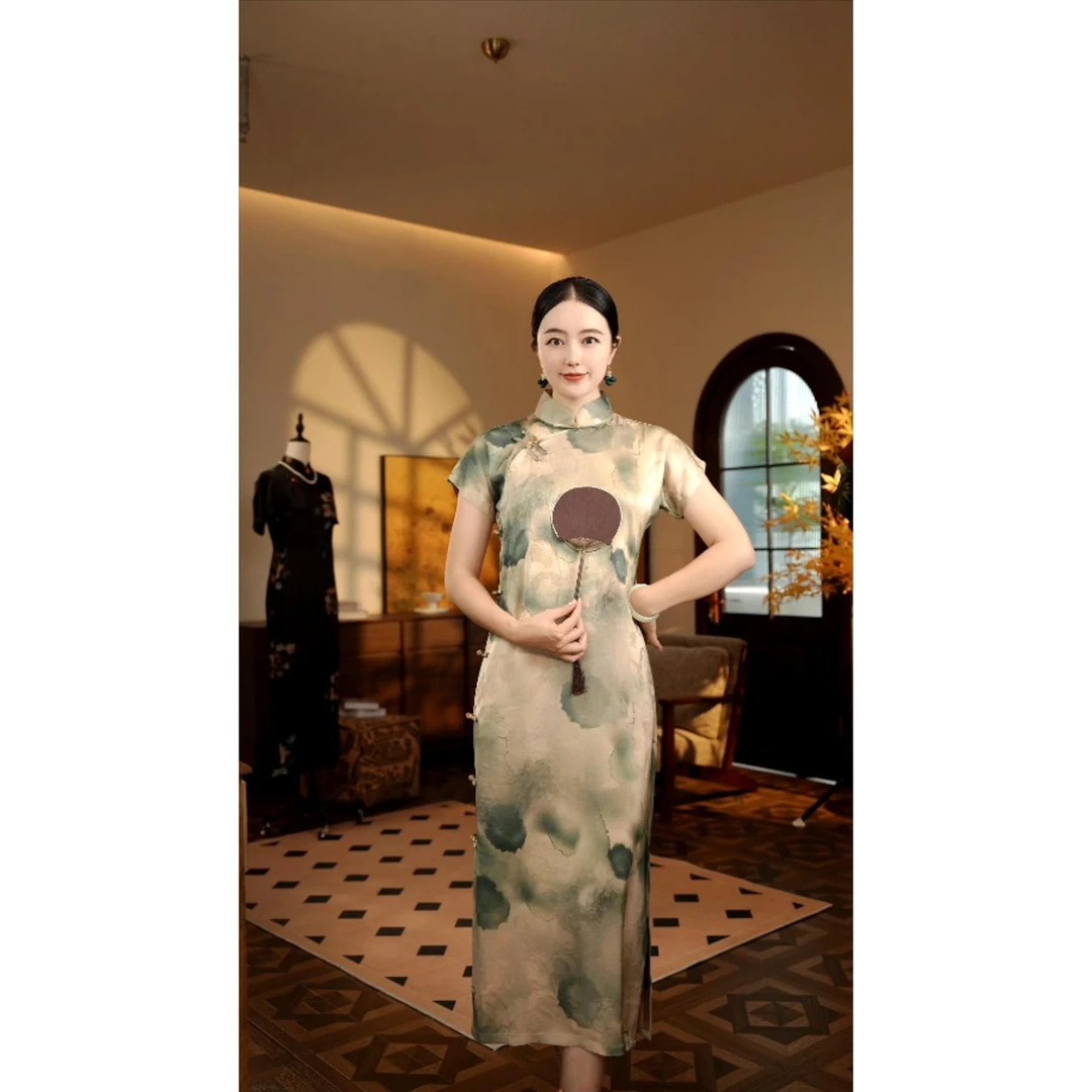 套装福利【焕羽】2025夏款国风古法全开襟日常旗袍125CM