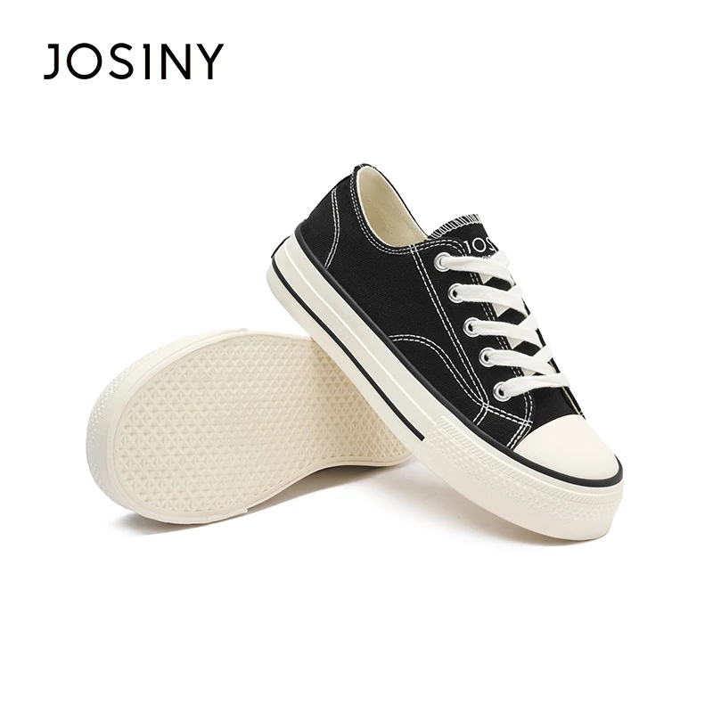 卓诗尼低帮帆布鞋女2025新款纯超火休闲斜ins潮爆款学生百搭板鞋