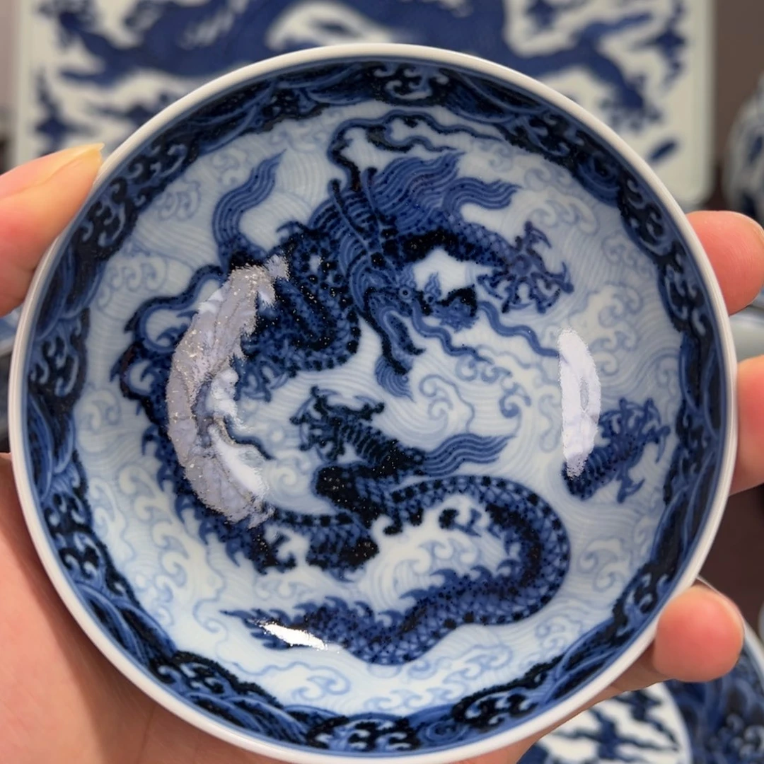 仿明永宣龙纹普洱杯