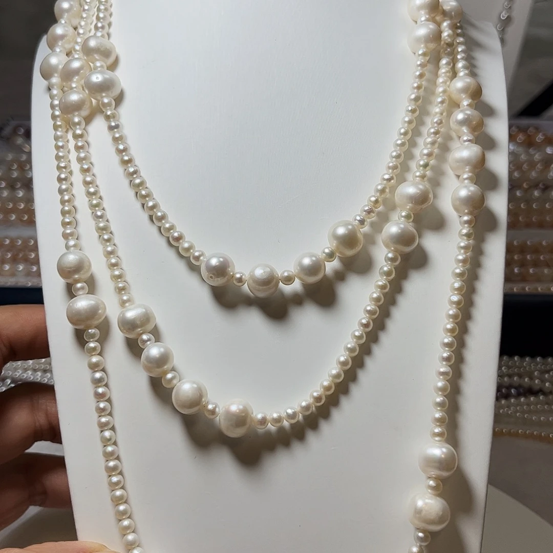 淡水珍珠未镶嵌颈饰150长度毛衣链