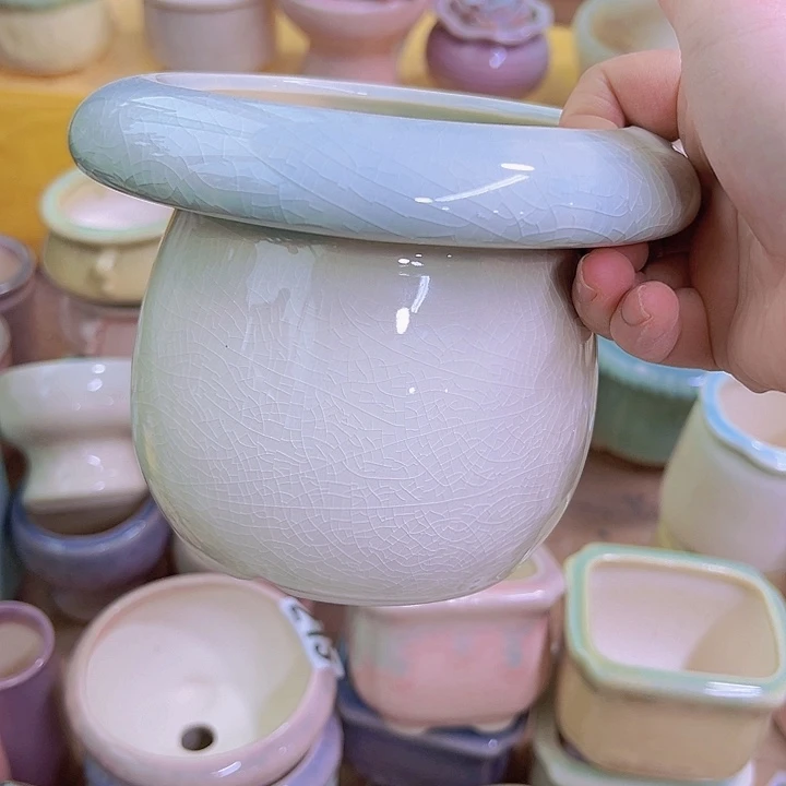 红陶心*陶瓷花盆当场满12包邮