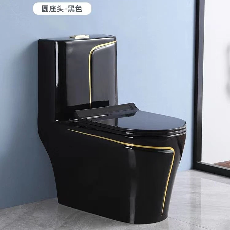 轻奢风精品家用马桶彩色陶瓷灰色卫生间虹吸节水防臭大口径坐便器