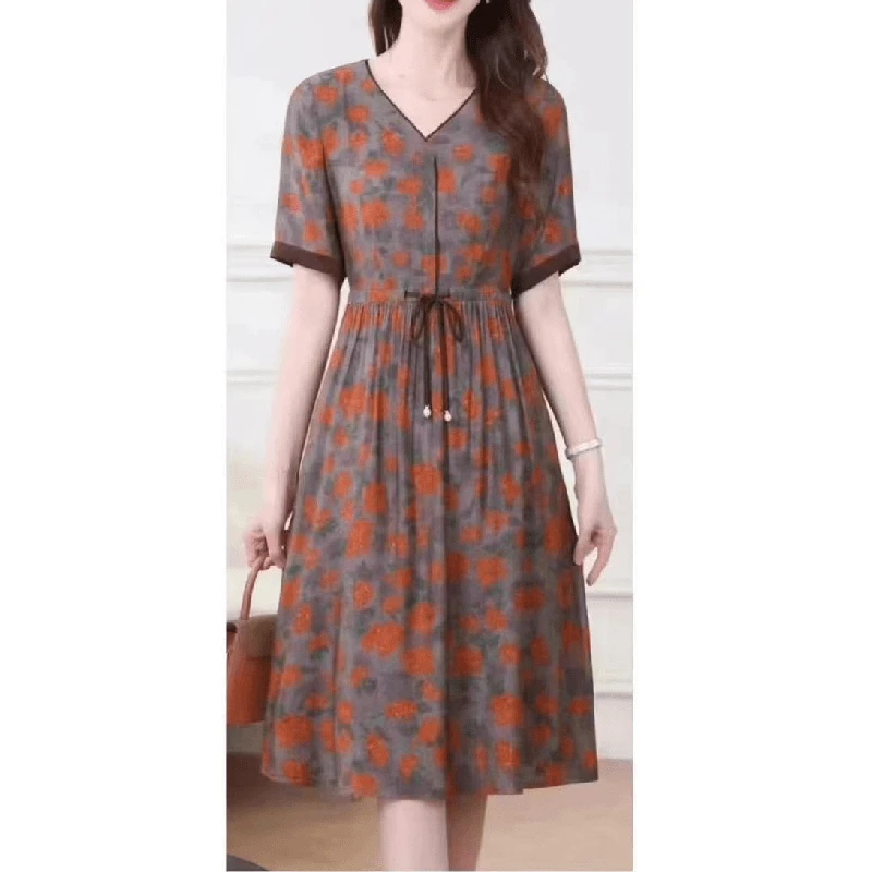 【撤柜样品】X456休闲气质百搭连衣裙女