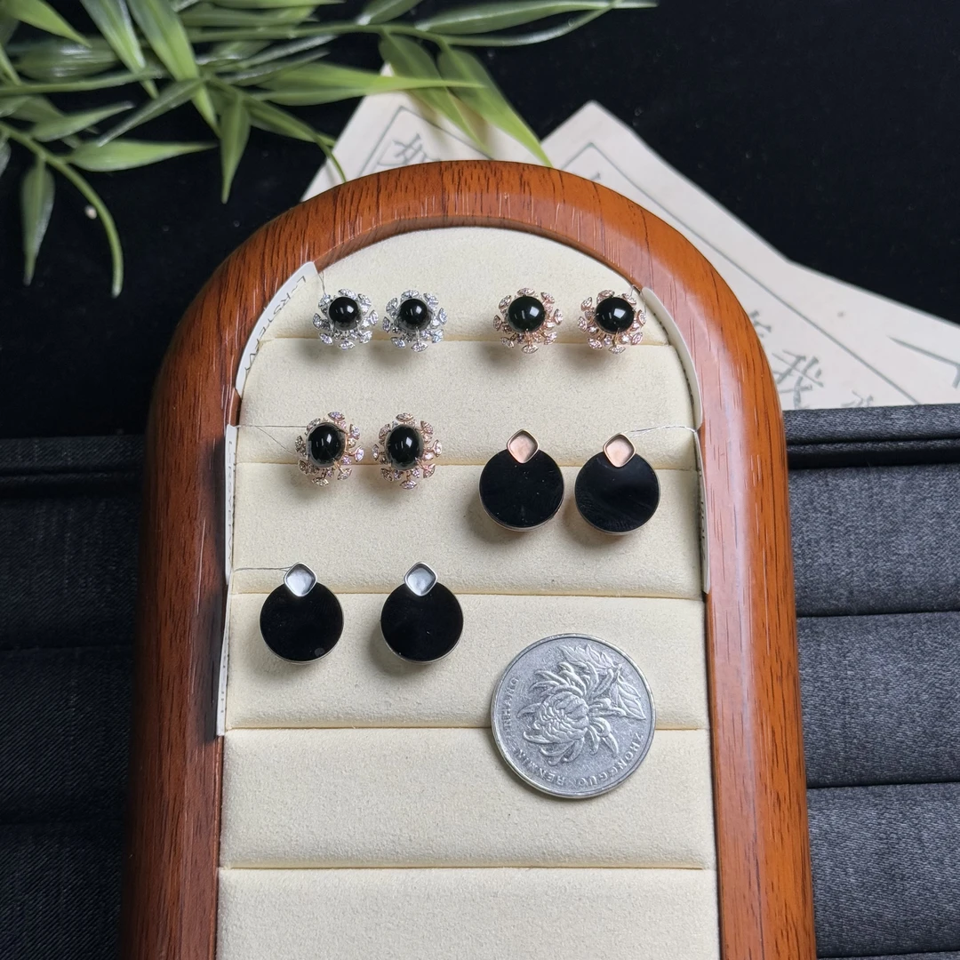 思懿珠宝 18k墨翠耳钉-3980-2-MN-多样性发一