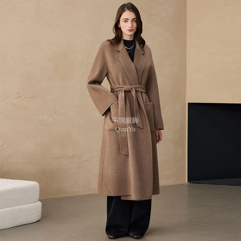千与QianYu#大衣浴袍max大衣羊绒大衣女M家双面呢山羊绒毛呢外套