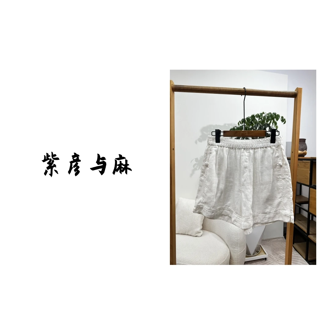S108 亚麻短裤女装复古文艺盘扣宽松百搭显瘦麻裤子2025夏季新款