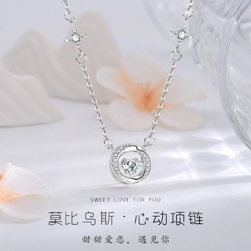 999纯银跳动的心项链女2025新款轻奢小众高级感足银精致银饰礼物
