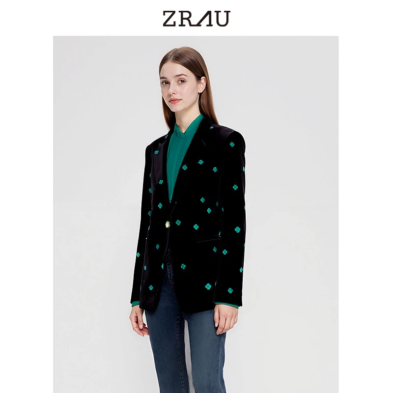 【达人专属】ZRAU高级新中式精美刺绣西装外套Z1241W0001