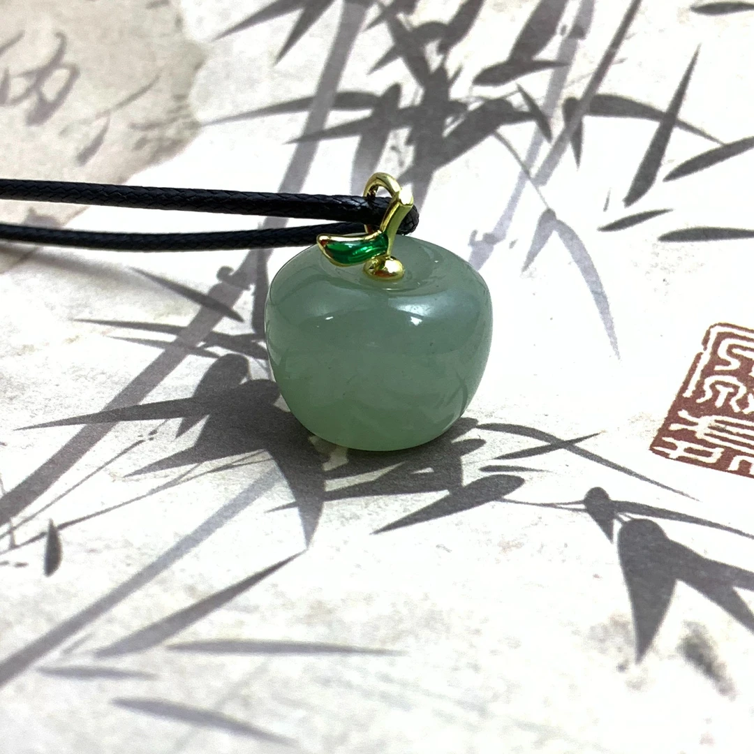 【小明严选】东陵玉精致小苹果设计款吊坠（多样性发1）【XMCQ0511001】