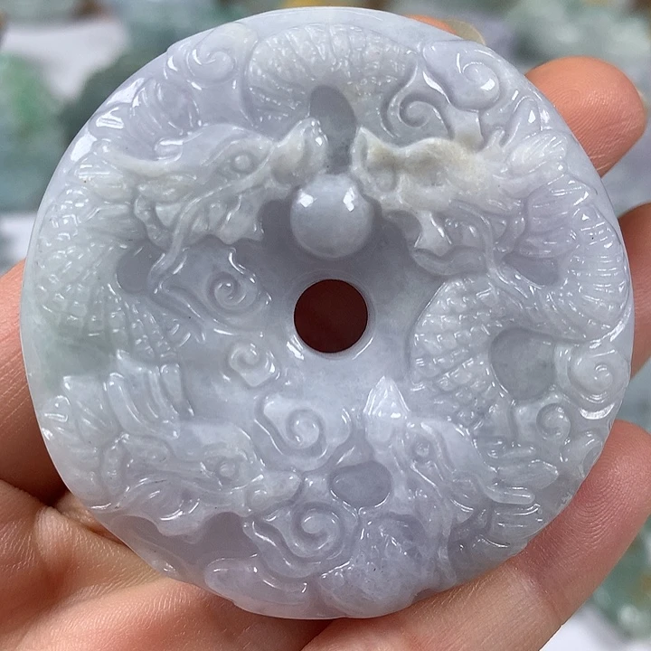 翡翠未镶嵌颈饰九九扣两面工艺福利有棉感微瑕福利介意勿拍