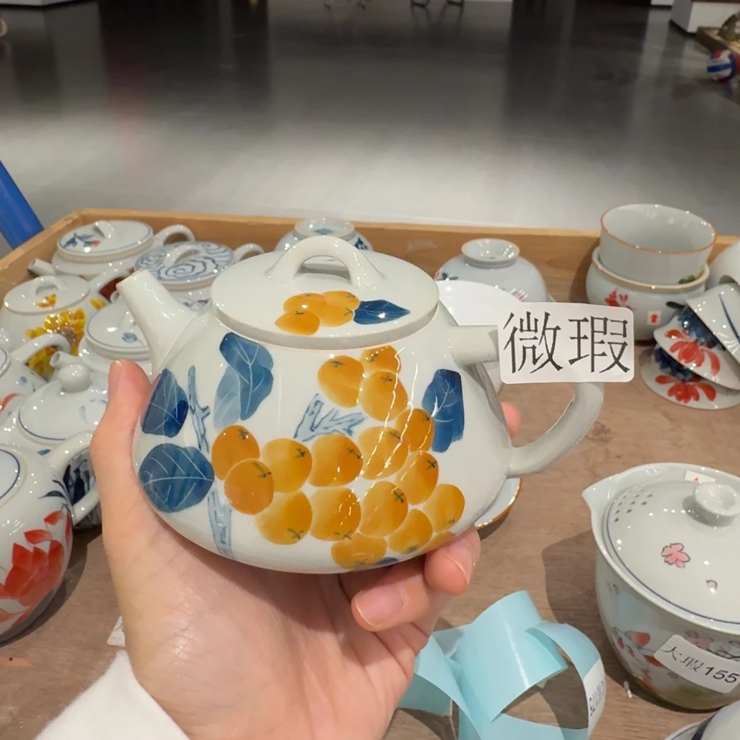 釉下手绘茶具微瑕