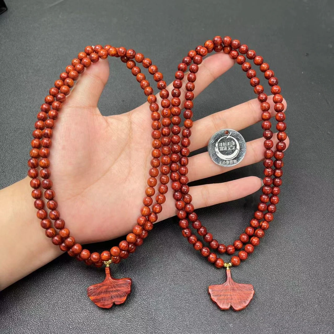 翡昱-N22-36880-62-海南红降花梨珠链颈饰/约卡6+/-多样性发其一-