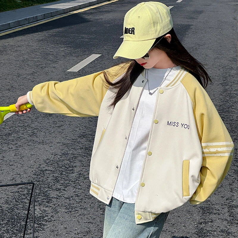 女童外套春秋装2025新款女孩洋气宽松上衣中大儿童休闲时尚棒球服