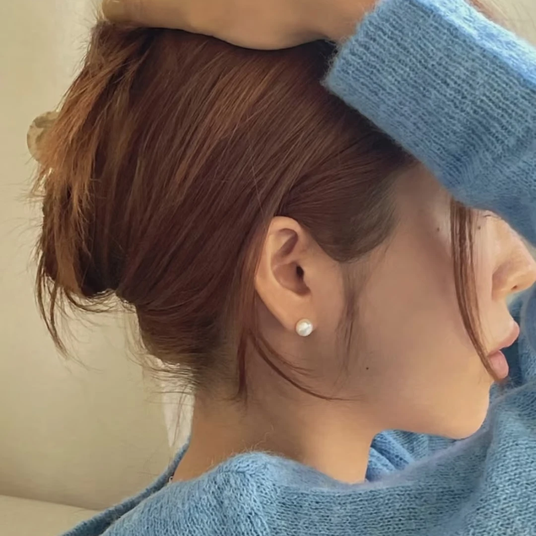 【定制款耳钉一物一拍】天然极光淡水珍珠手工定制小精品