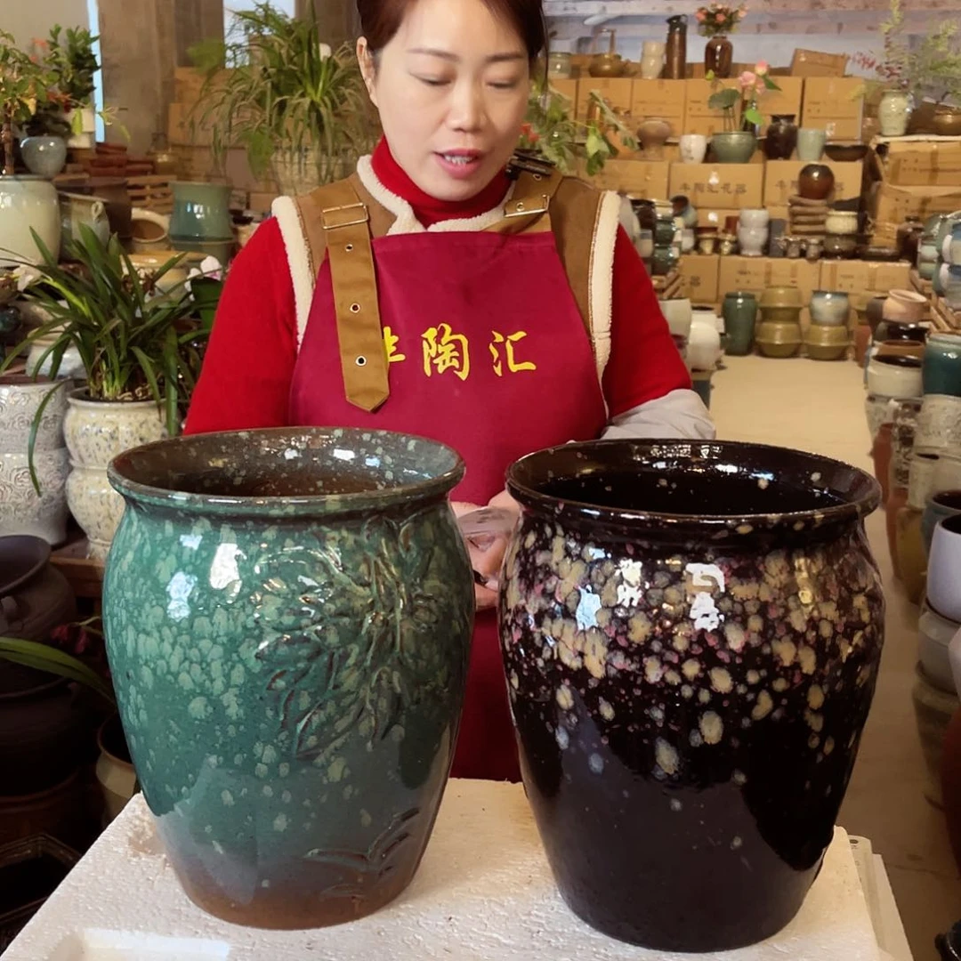 紫砂花盆高度25口径20