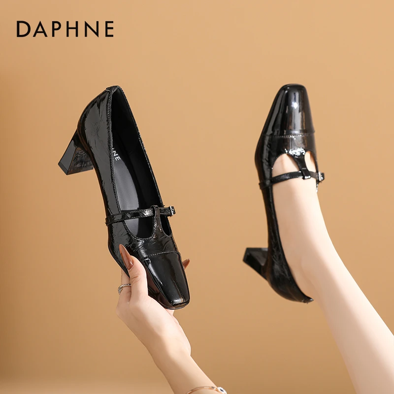达芙妮法式复古玛丽珍鞋女2025年秋季新款低跟单鞋一字扣带小皮鞋
