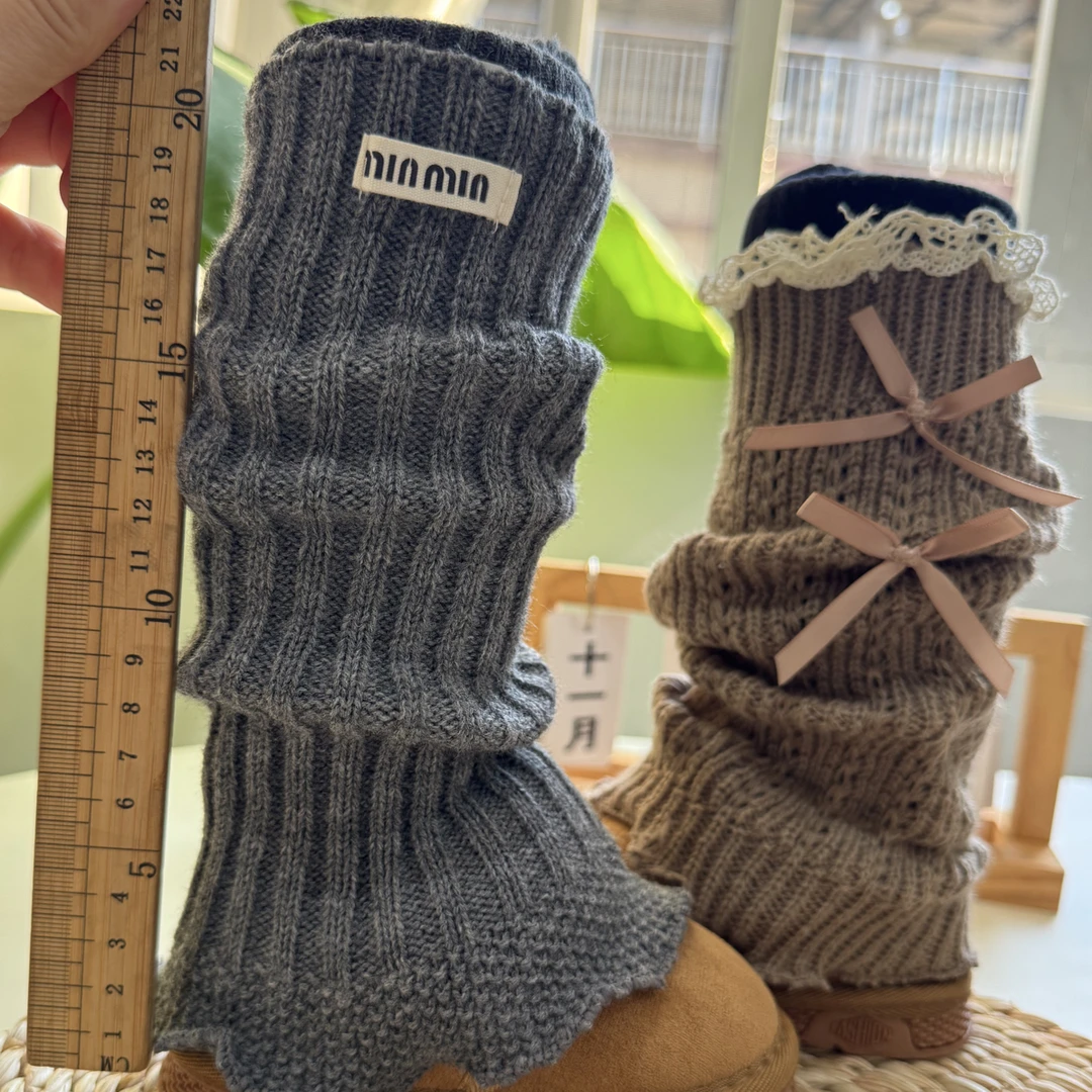 儿童堆堆袜套1-8岁小童针织蝴蝶结袜套