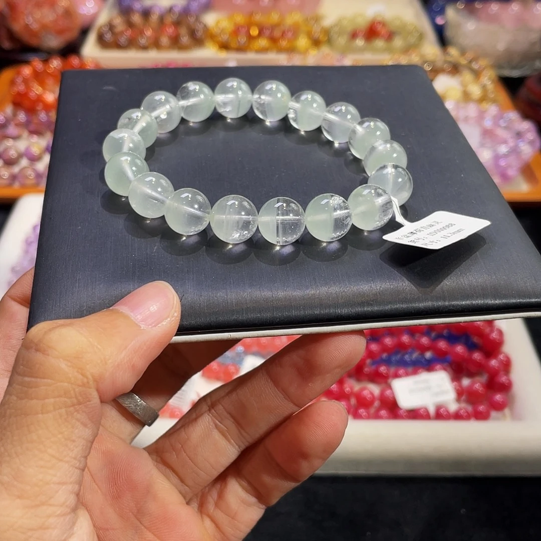 未镶嵌手链水晶半盆薄荷青幽灵11.3mm