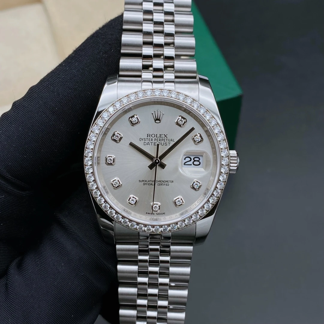 99新 Rolex/劳力士 日志型116244满钻/机械表/表径36