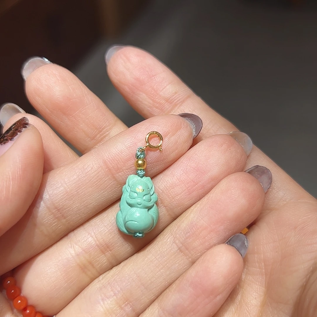 绿松石配件18K金镶嵌L*念