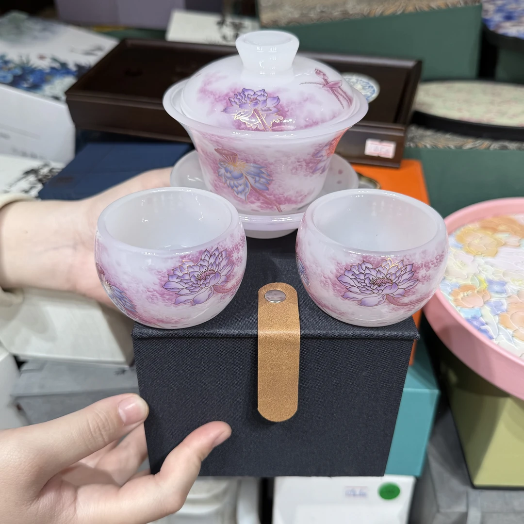 【闪购商品】@@琉璃一盖碗两杯不含礼盒1480