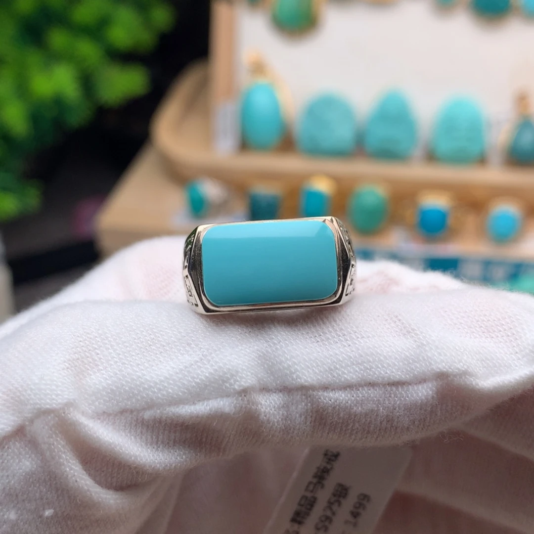 绿松石珠宝奇石银S925镶嵌