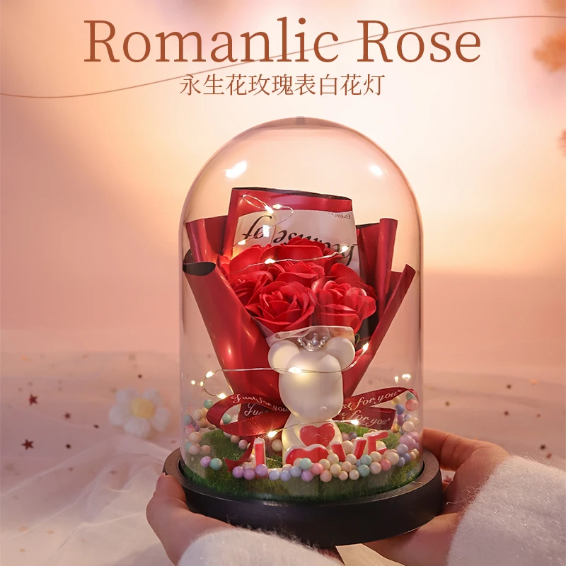 女神节永生花束浪漫仪式感送女友干花玫瑰摆件礼品表白浪漫礼物