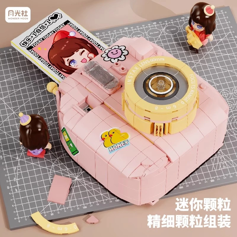 月光社拍立得照相机积木拼装模型精细组装高颜值模型生日礼物
