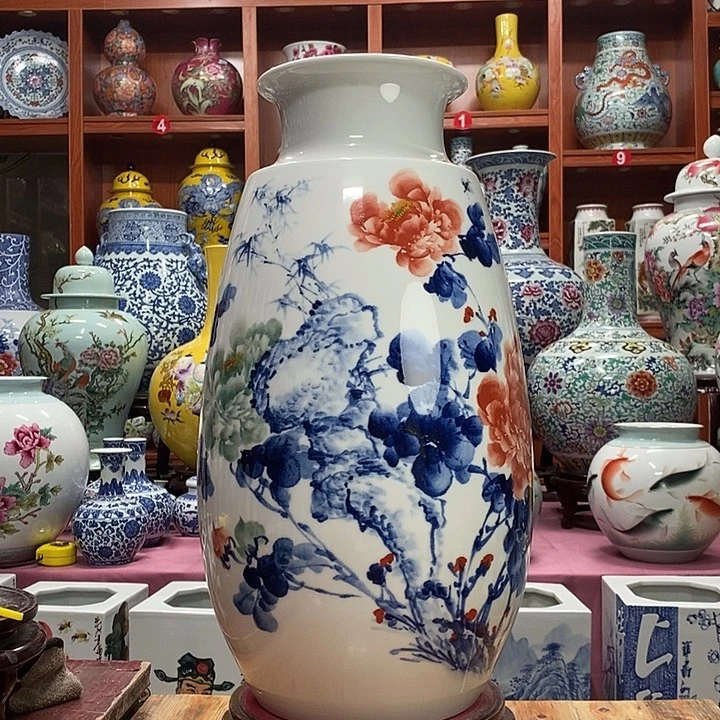 景德镇陶瓷手工手绘花瓶摆件