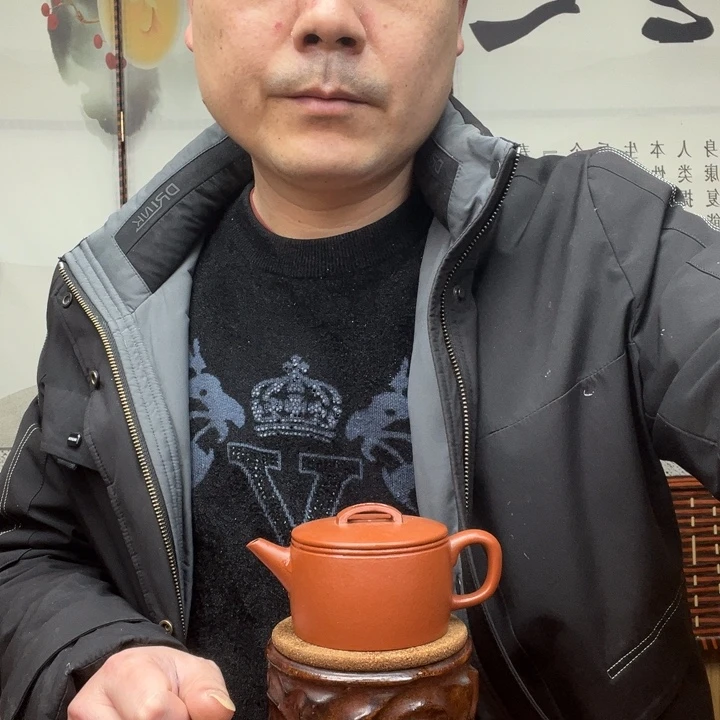 茶壶紫砂原矿朱泥全手工汉瓦160毫升