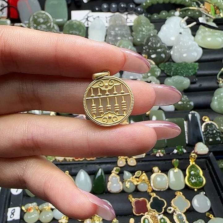 和田玉银S925镶嵌颈饰